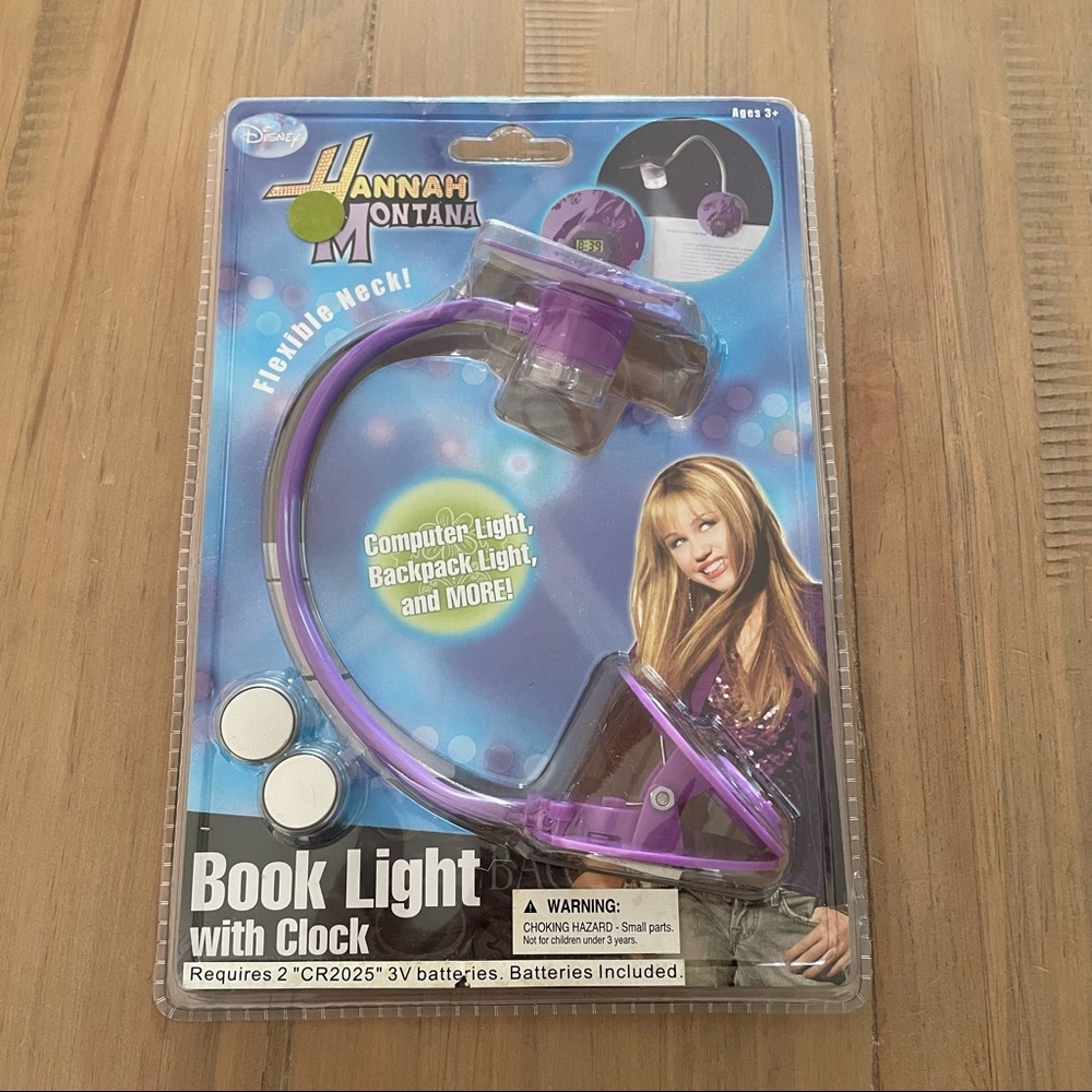 Hannah Montana | Disney Book Light & Clock Purple Butterfly New in Package